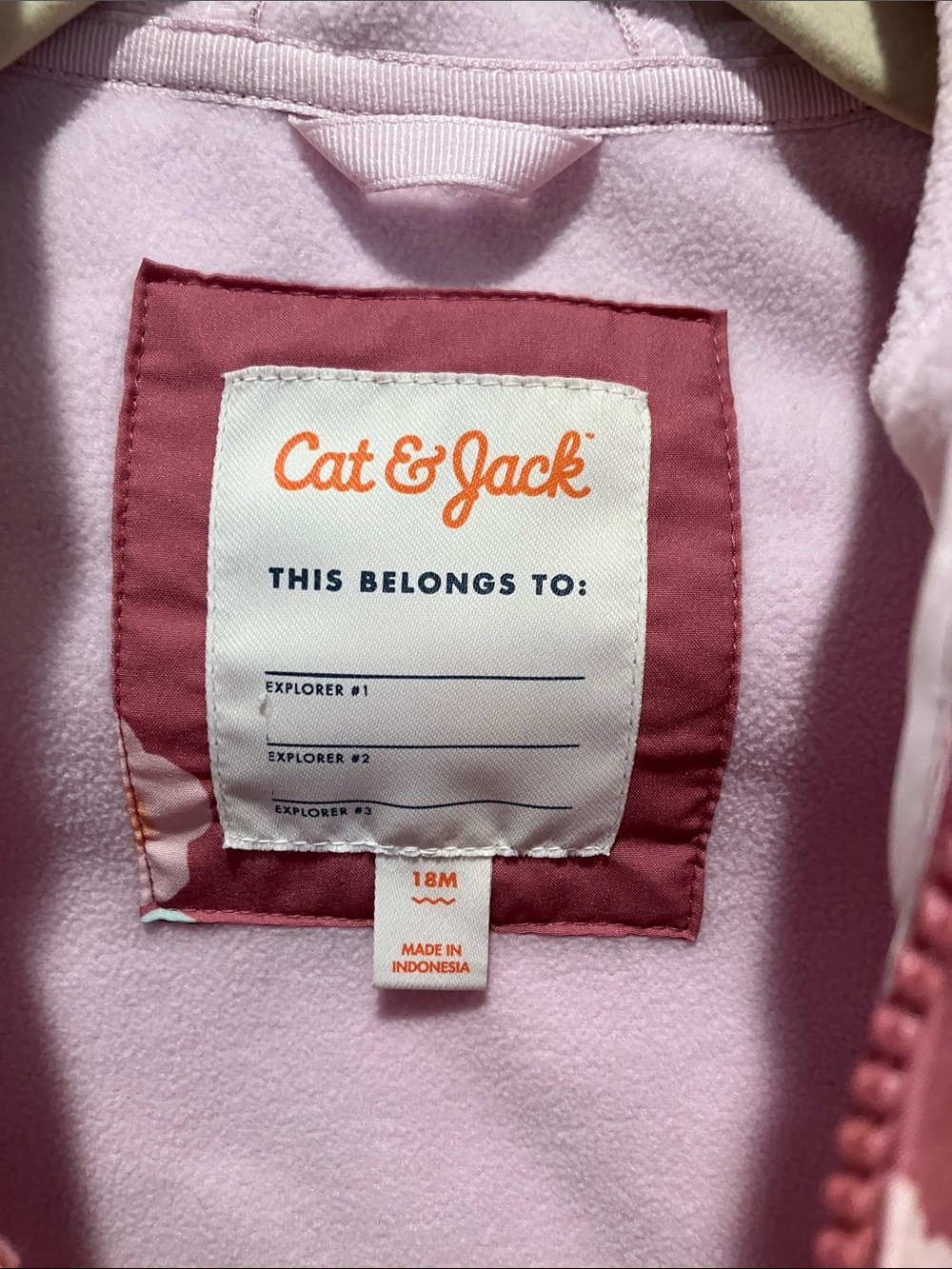 Cat & Jack Pink and Rose Hooded Jacket - Picture 2 of 6